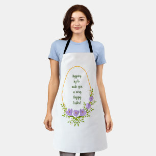Minimalist  holiday wreaths  Crocus flowers Easter Apron