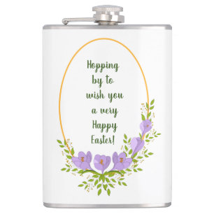 Minimalist  holiday wreaths  Crocus flowers Easter Hip Flask