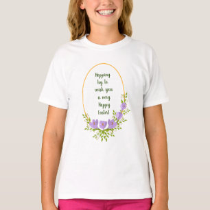 Minimalist  holiday wreaths  Crocus flowers Easter T-Shirt