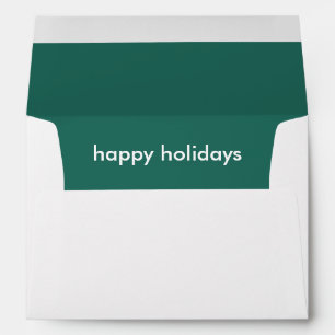 Minimalist Holidays   Modern Simple Forest Green Envelope