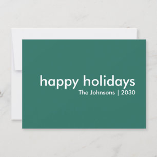 Minimalist Holidays   Modern Simple Forest Green Holiday Card