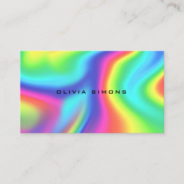 Minimalist holographic Business Cards (Front)