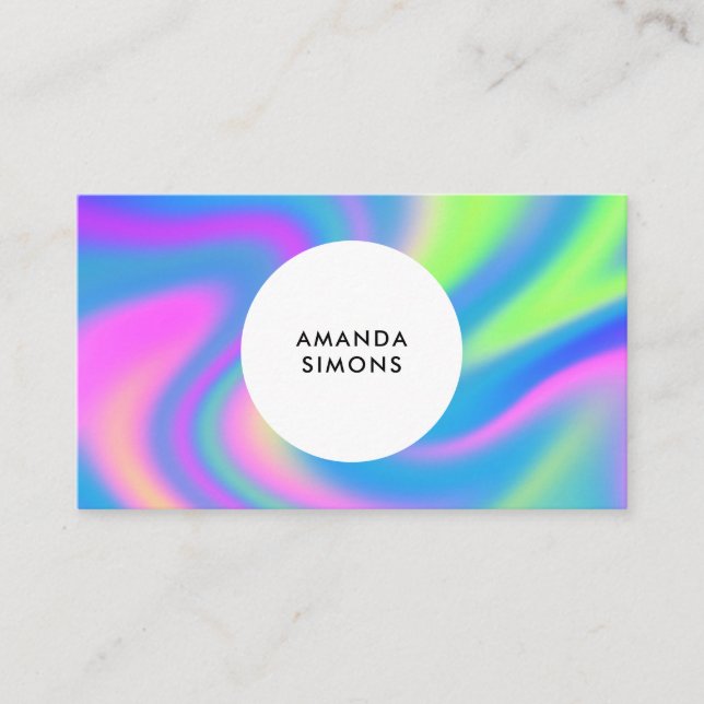 Minimalist holographic Business Cards (Front)