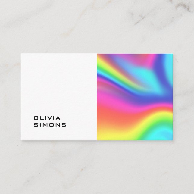 Minimalist holographic Business Cards (Front)