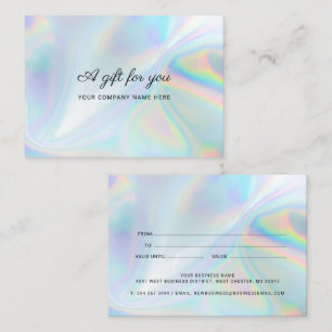 Minimalist Holographic Business Gift Certificate