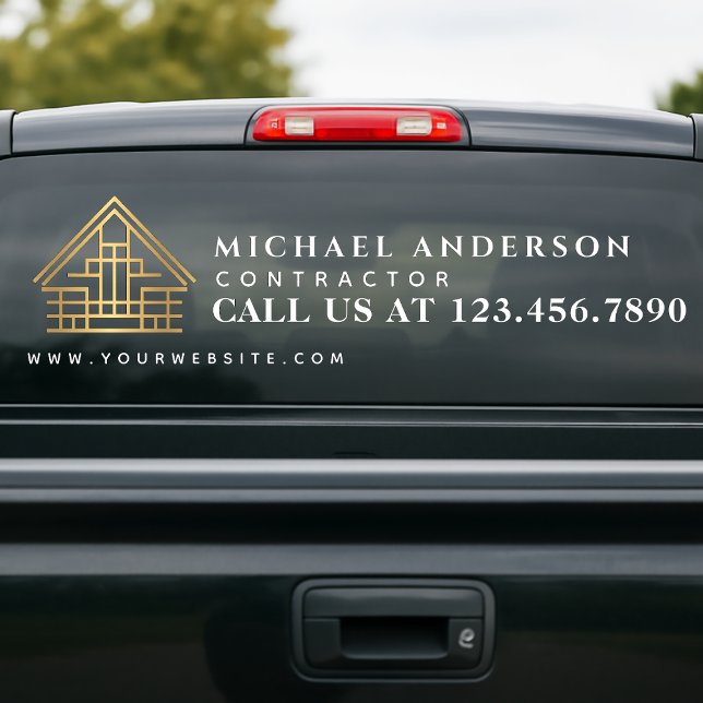 Minimalist Home Building Construction  Car Truck Window Cling (Creator Uploaded)