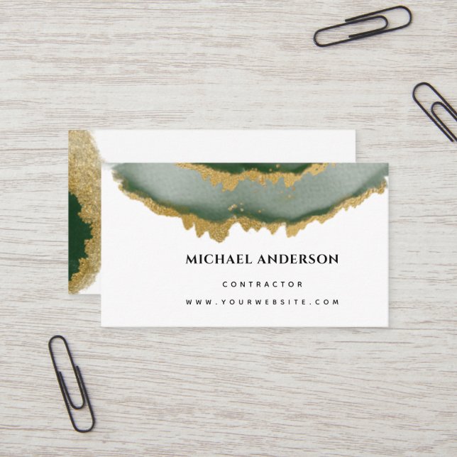 Minimalist Home Building Construction Luxe Busines Business Card (Front/Back In Situ)