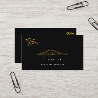 Minimalist Home Building Construction Luxe Busines Business Card
