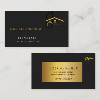 Minimalist Home Building Construction Luxe Busines Business Card