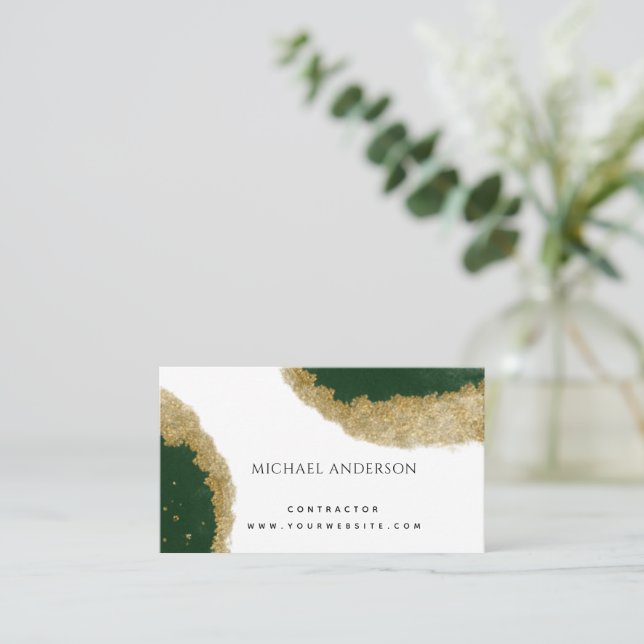 Minimalist Home Building Construction Luxe Busines Business Card (Standing Front)