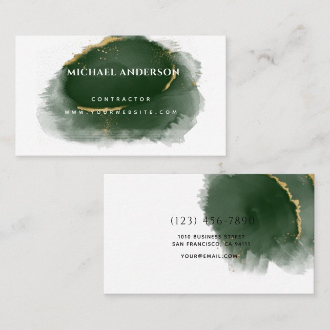 Minimalist Home Building Construction Luxe Busines Business Card (Front/Back)