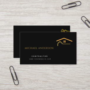 Minimalist Home Building Construction Luxe Busines Business Card
