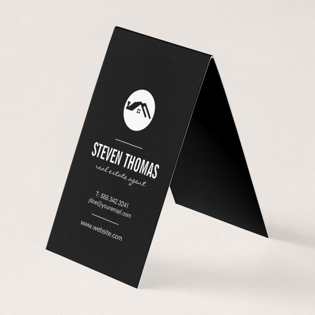 Minimalist Home Icon / Real Estate Agent Business Card (Front)