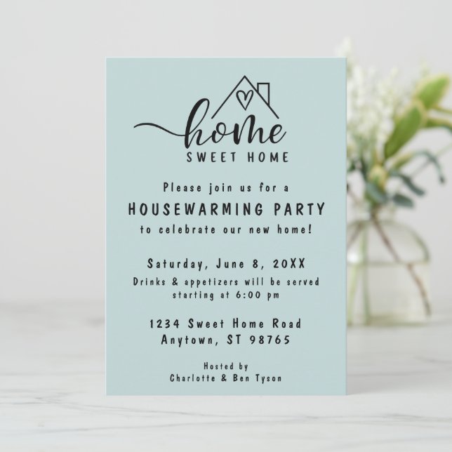 Minimalist Home Sweet Home Housewarming Invitation (Standing Front)