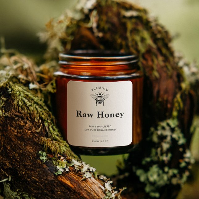 Minimalist Homemade Local Organic Honey Jar Labels (Creator Uploaded)
