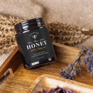 Minimalist Homemade Local Organic Honey Jar Labels