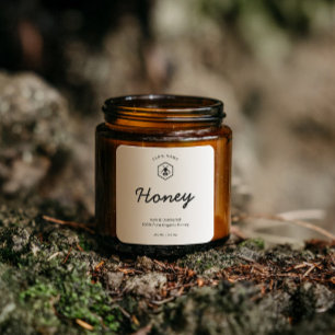 Minimalist Homemade Local Organic Honey Jar Labels