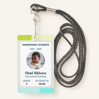 Minimalist Homeschool ID Card  ID Badge