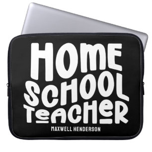 Minimalist Homeschool Teacher Text Design Laptop Sleeve