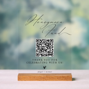 Minimalist Honeymoon Fund Sign with QR Code