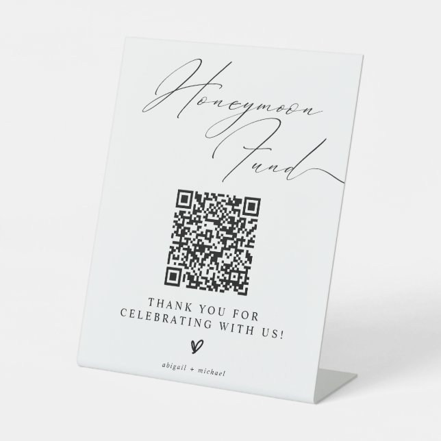 Minimalist Honeymoon Fund Sign with QR Code (Front)
