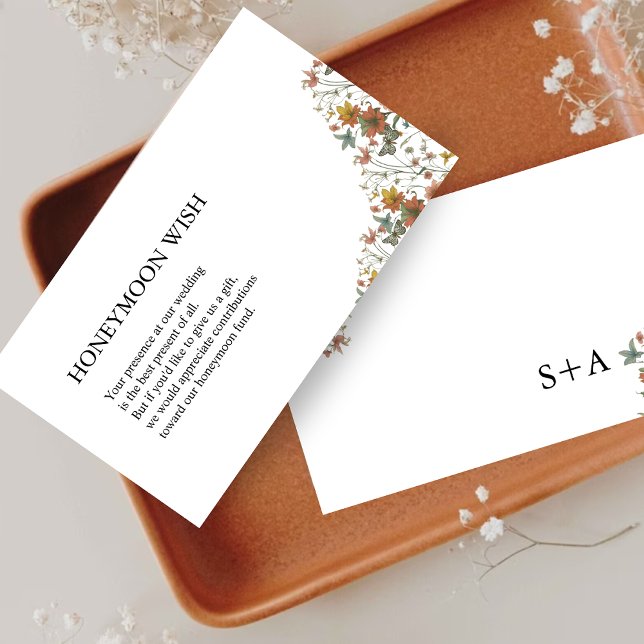 Minimalist Honeymoon Wish Editable Wedding  Enclosure Card (Creator Uploaded)
