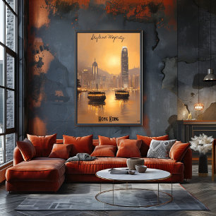 Minimalist Hong Kong Skyline – Soft Tones Art Poster