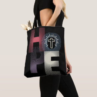 Minimalist Hope with Cross Tote