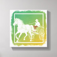 Minimalist Horse & Cart Line Art | Surreal White L