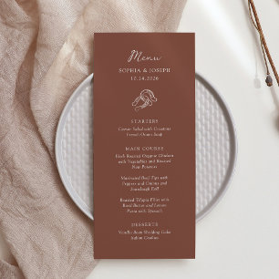 Minimalist Horseshoe Rustic Brown Wedding Menu