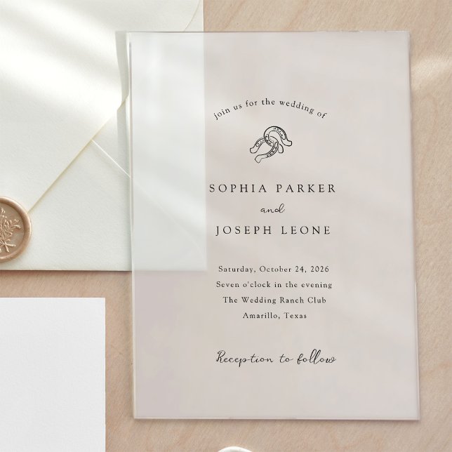 Minimalist Horseshoe | Rustic Wedding Acrylic Invitations (Creator Uploaded)