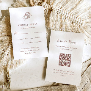 Minimalist Horseshoe Wedding   Meal Choice QR Code RSVP Card