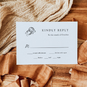 Minimalist Horseshoe Wedding Meal Choice RSVP Card
