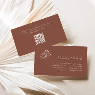 Minimalist Horseshoe   Wedding Website QR Code Enclosure Card