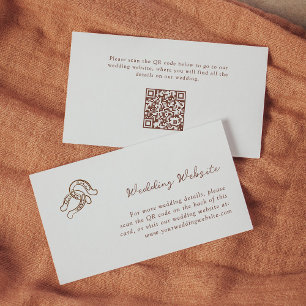 Minimalist Horseshoe Wedding Website QR Code Enclosure Card