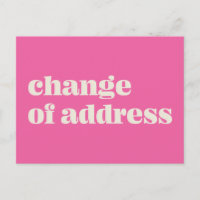 Minimalist Hot Pink Change of Address Announcement