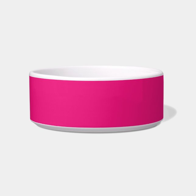 Minimalist hot pink fuchsia and white ceramic bowl (Front)