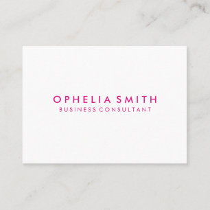 Minimalist Hot Pink Text Business Card
