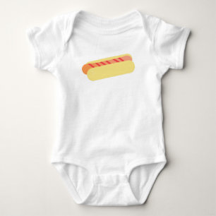 Minimalist Hotdog Foodie Hungry Baby Bodysuit