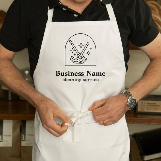 Minimalist House Cleaning Home Services Logo Apron