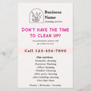 Minimalist House Cleaning Home Services Logo Pink Flyer