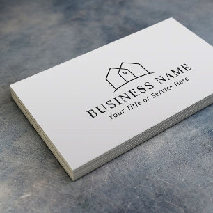 Minimalist House Logo Real Estate Agent Business Card