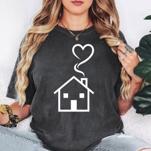 Minimalist House With Heart Smoke T-Shirt