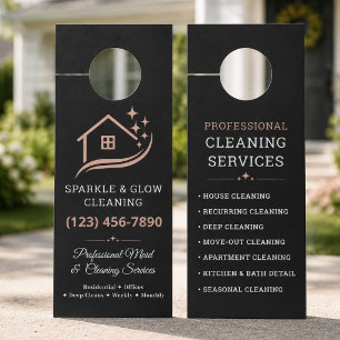 Minimalist Housekeeping & Cleaning Services Door Hanger