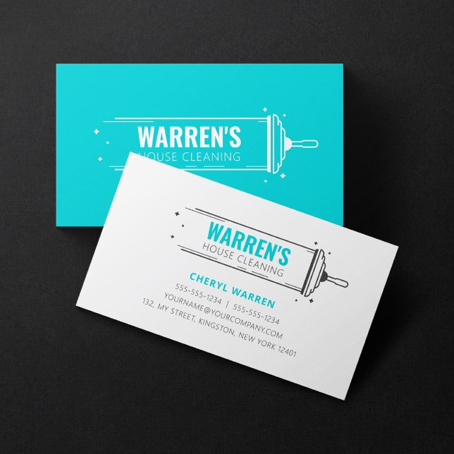 Minimalist Housekeeping Maid House Cleaning Business Card (Creator Uploaded)