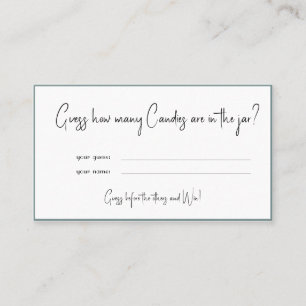 Minimalist How Many Candies - Sage Edition Place Card