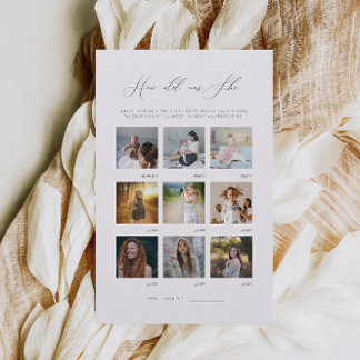 Minimalist How Old Was She Bridal Shower Game