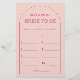 Minimalist How old was the bride shower game Flyer
