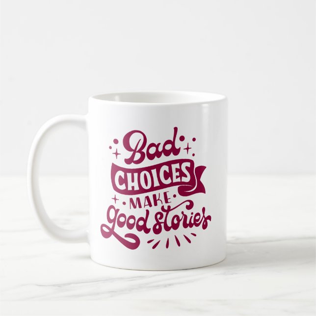 Minimalist Humour Bold White Quote Vibrant Magenta Coffee Mug (Left)