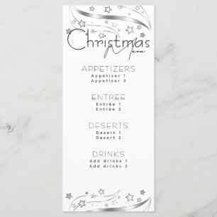 Minimalist Hygge Black and White Christmas Party Menu